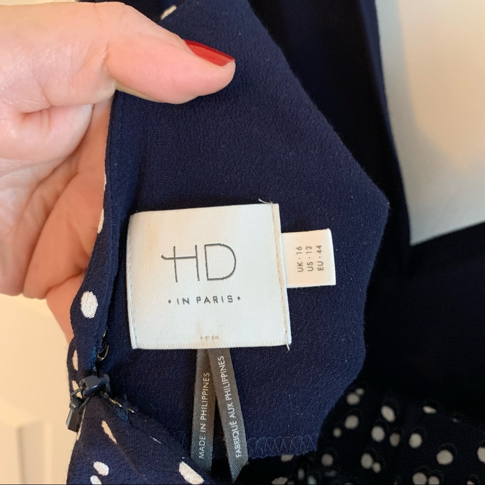 HD Women's Navy Polka Dot Jumpsuit - Picture 8 of 9